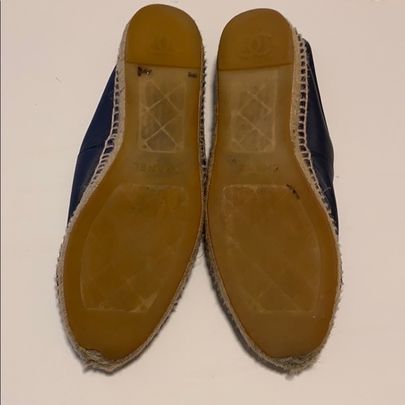 Chanel - Navy Leather Espadrilles Size 41 - Picture 7 of 8